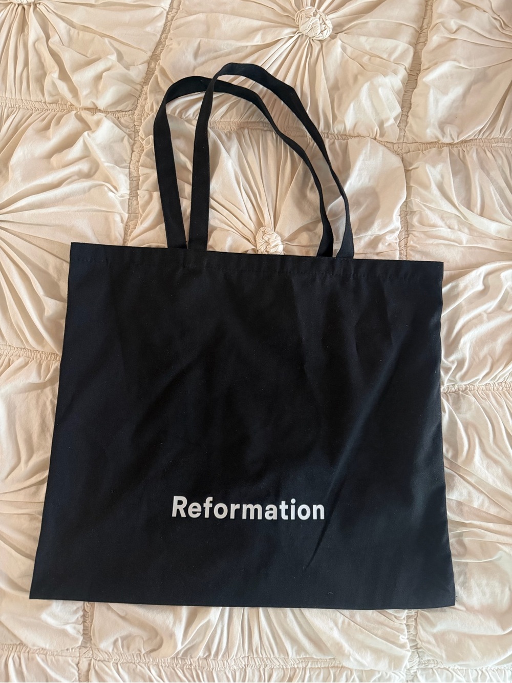 Reformation Black Canvas Tote Large